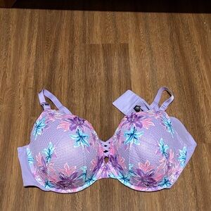 Lavender Floral Torrid Bra SZ 44DDD